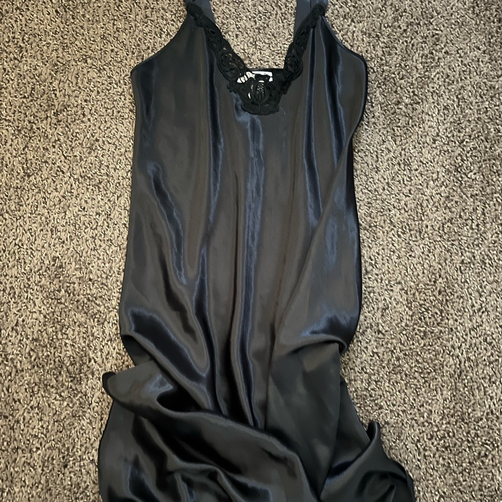 Elegant Black Satin Nightgown